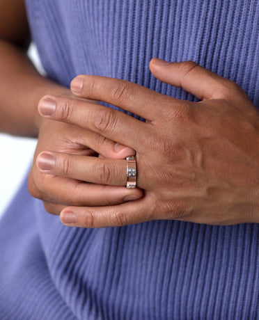 BARITE Two Tone Gold Wedding Ring