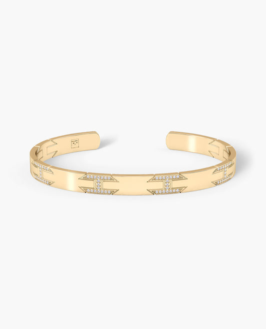 BRIGGS Gold Cuff Bangle Bracelet with Diamonds