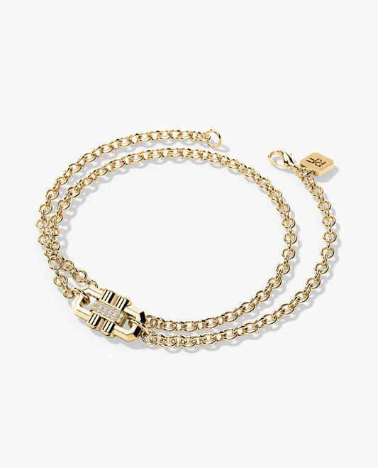 MOSS Gold Charm Bracelet with 0.12ct Diamonds