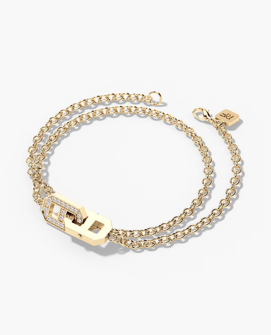 BRIGGS Gold Charm Bracelet with 0.45ct Diamonds