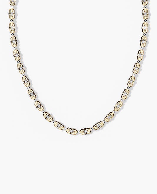 MOSS Two-Tone Gold Link Necklace with Diamonds