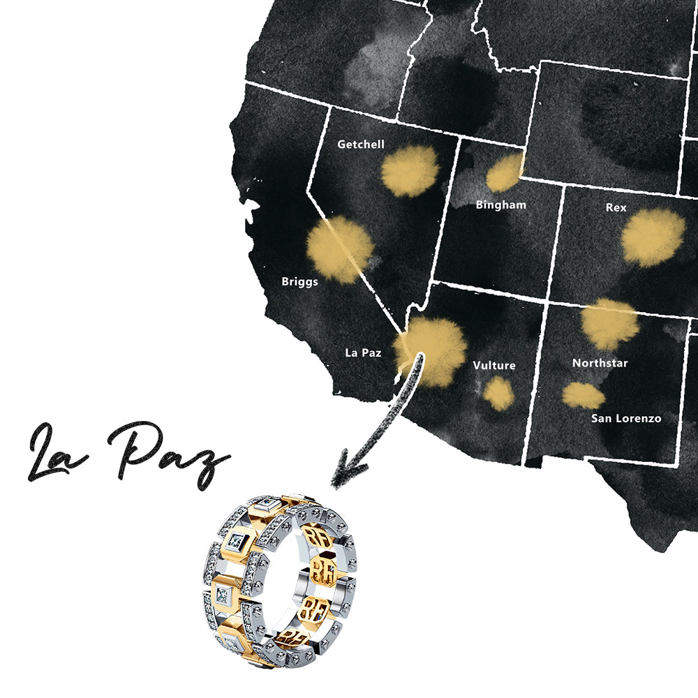 Handmade Diamond Link Ring in Gold