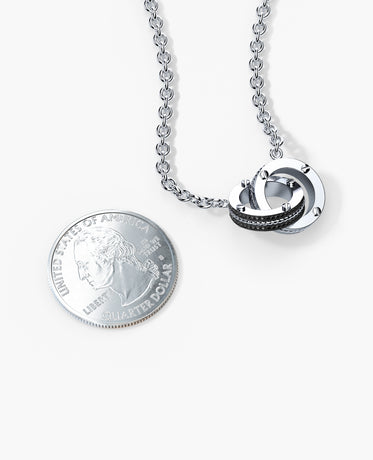 ROPES Interlink Pendant in Gold with 0.20ct Black Diamonds