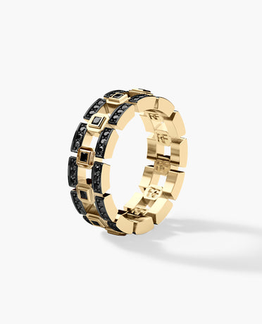 LA PAZ Gold Ring with 0.50ct Black Diamonds