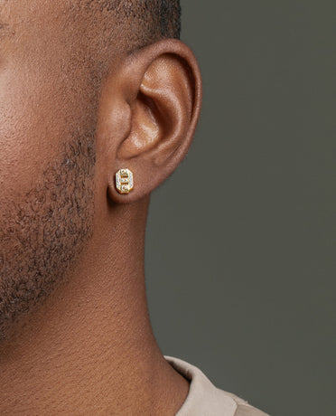 Ready to Ship - BRIGGS Gold Stud Earring with 0.08ct Diamonds