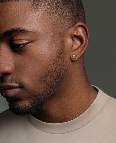 LA PAZ Gold Single Stud Earring with 0.17ct Black Diamonds