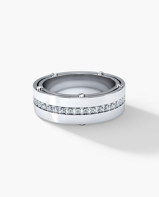 Ready to Ship - FRANKLIN Comfort Fit Platinum Ring with 1.00ct Diamonds - 7 mm
