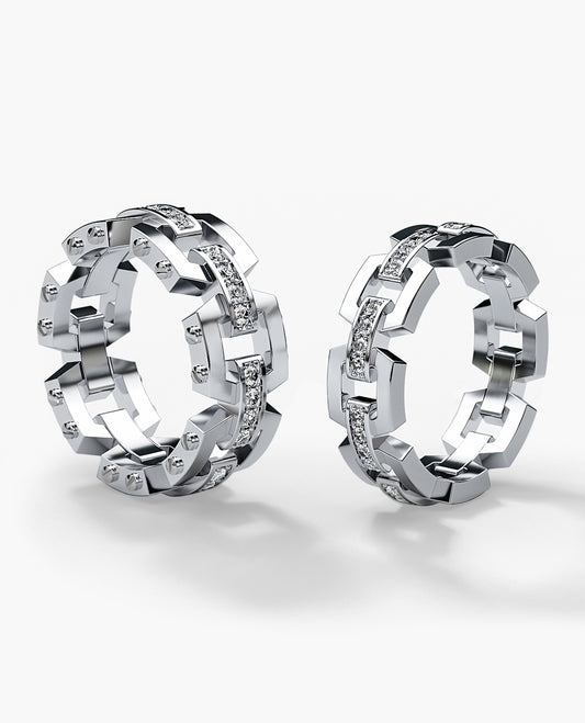 NORTHSTAR Gold Matching Diamond Wedding Band Set