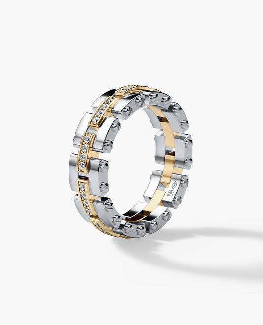 GETCHELL Two-Tone Gold Ring with 0.40ct Diamonds