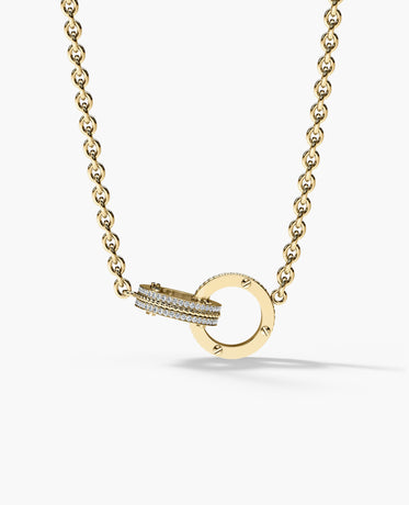 ROPES Interlink Pendant in Gold with 0.20ct Diamonds