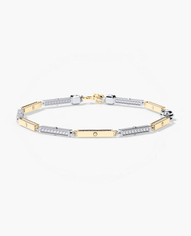 BAR CHAIN Two-Tone Bracelet Diamonds