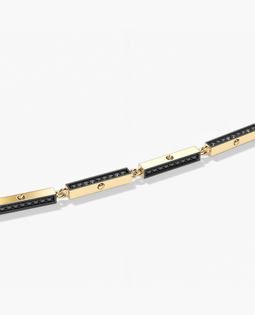 BAR CHAIN Necklace with Black Diamonds