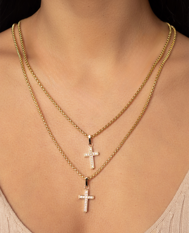 MINI CROSS Pendant in Gold with 0.25ct Diamonds